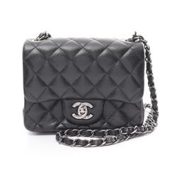 CHANEL Matelasse Shoulder Bag, Caviar Skin (Grained Calfskin), Women's, Black