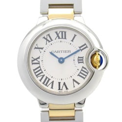 Cartier Ballon Bleu SM Watch, K18 (yellow gold), stainless steel, ladies, silver, W69007Z3