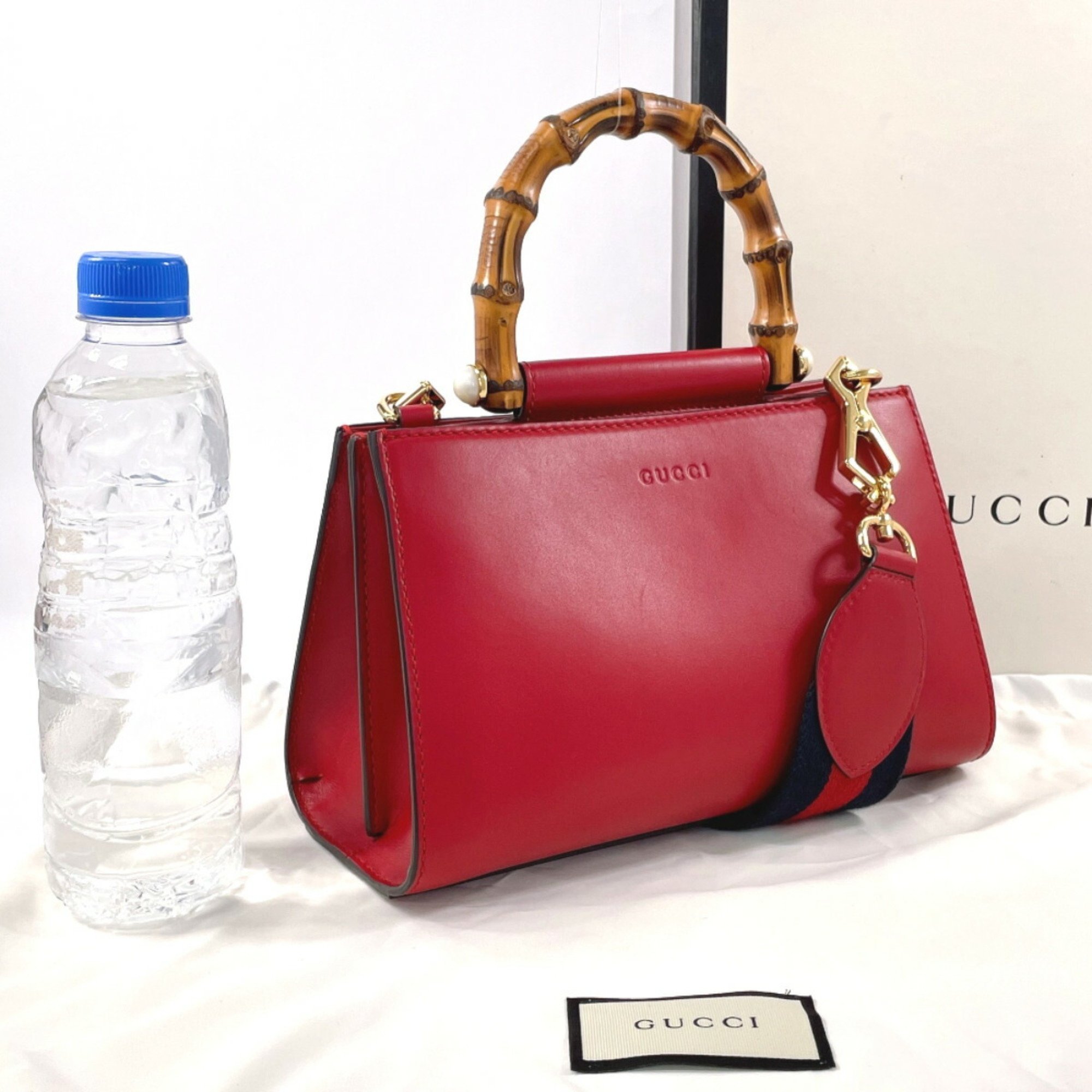 GUCCI Gucci Nimfair Bamboo 470271 Handbag Leather Red Women's N4085743