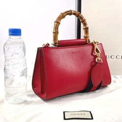 GUCCI Gucci Nimfair Bamboo 470271 Handbag Leather Red Women's N4085743