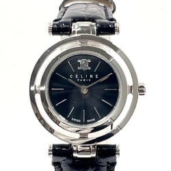 CELINE Marple C73121011 Watch Stainless Steel/Leather Silver Quartz Black Dial Women's F4085260