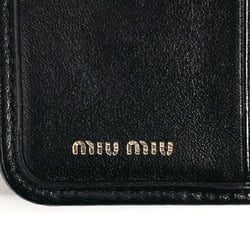 Miu Miu MIU Matelasse 5ML002 Bi-fold Wallet Leather Black Women's F4095779