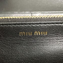 Miu Miu MIU Matelasse 5MH109 Long Wallet Leather Black Women's O4095723