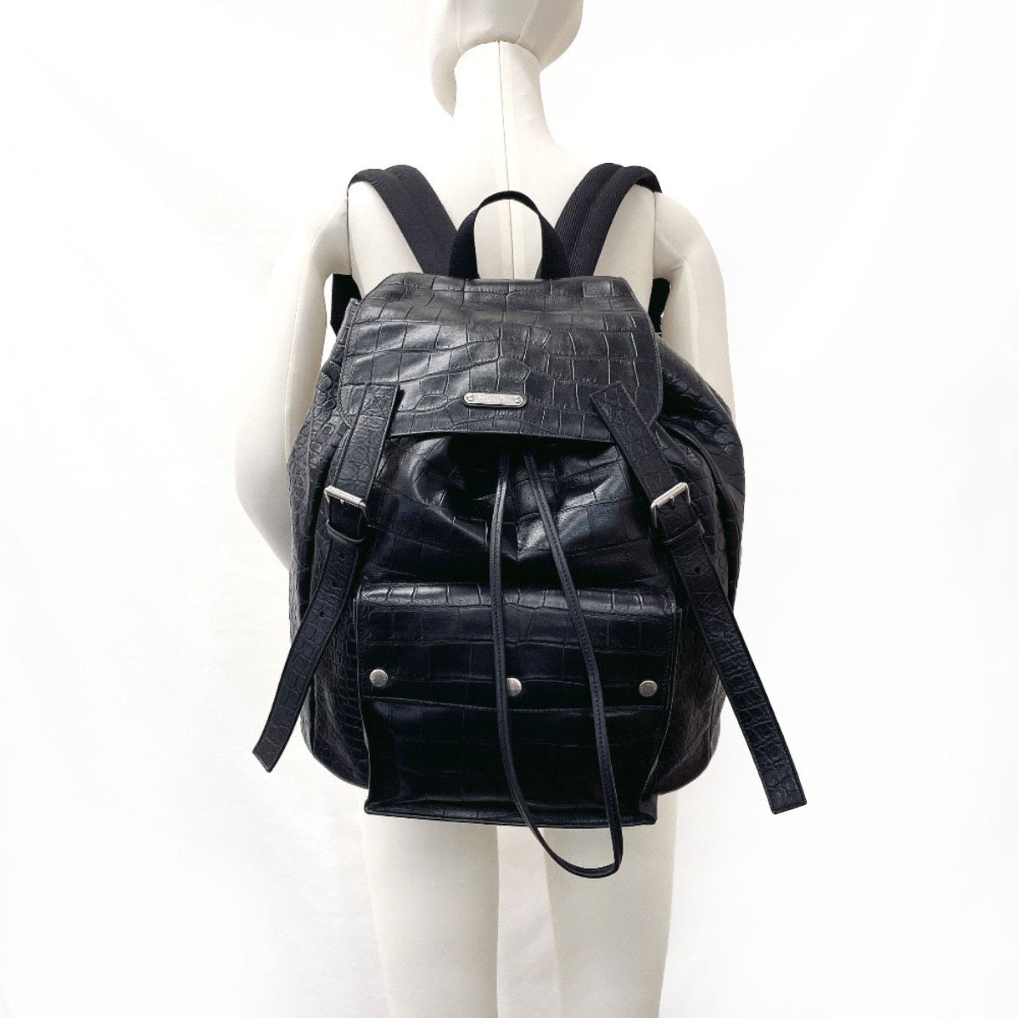 Yves Saint Laurent SAINT LAURENT PARIS Saint Laurent Paris Embossed 495539 Backpack/Daypack Leather Black Men's N4064939