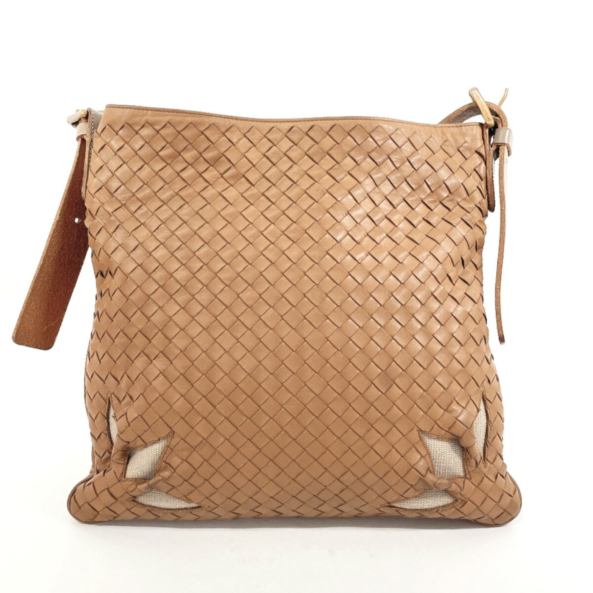 BOTTEGAVENETA Bottega Veneta Intrecciato Shoulder Bag Leather Brown Women's O4095736