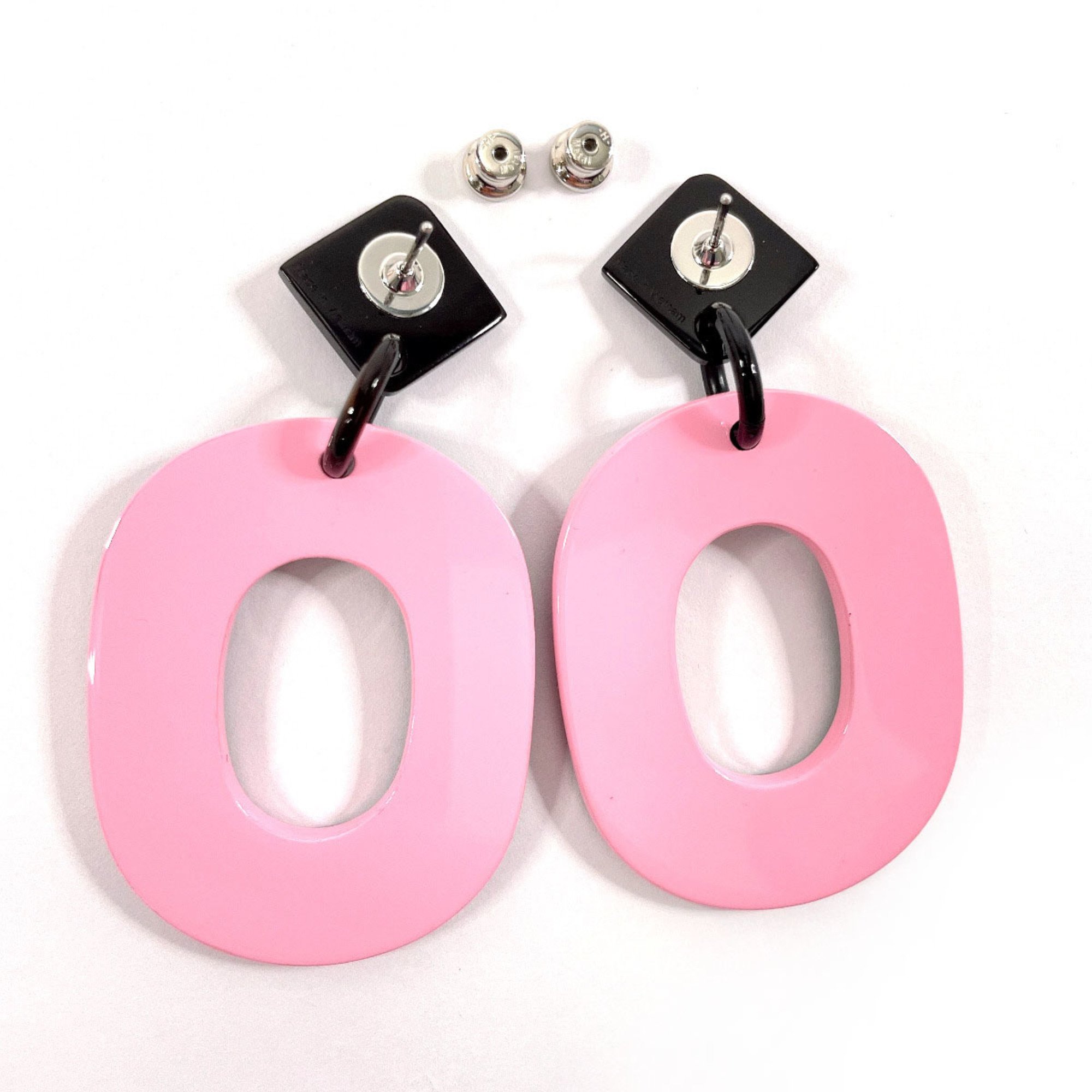 HERMES Hermes Ism Pop Line Earrings Buffalo Horn/Lacquer Pink Women's N4085762