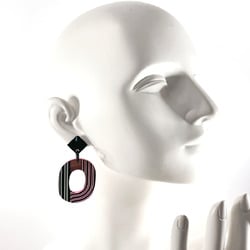 HERMES Hermes Ism Pop Line Earrings Buffalo Horn/Lacquer Pink Women's N4085762