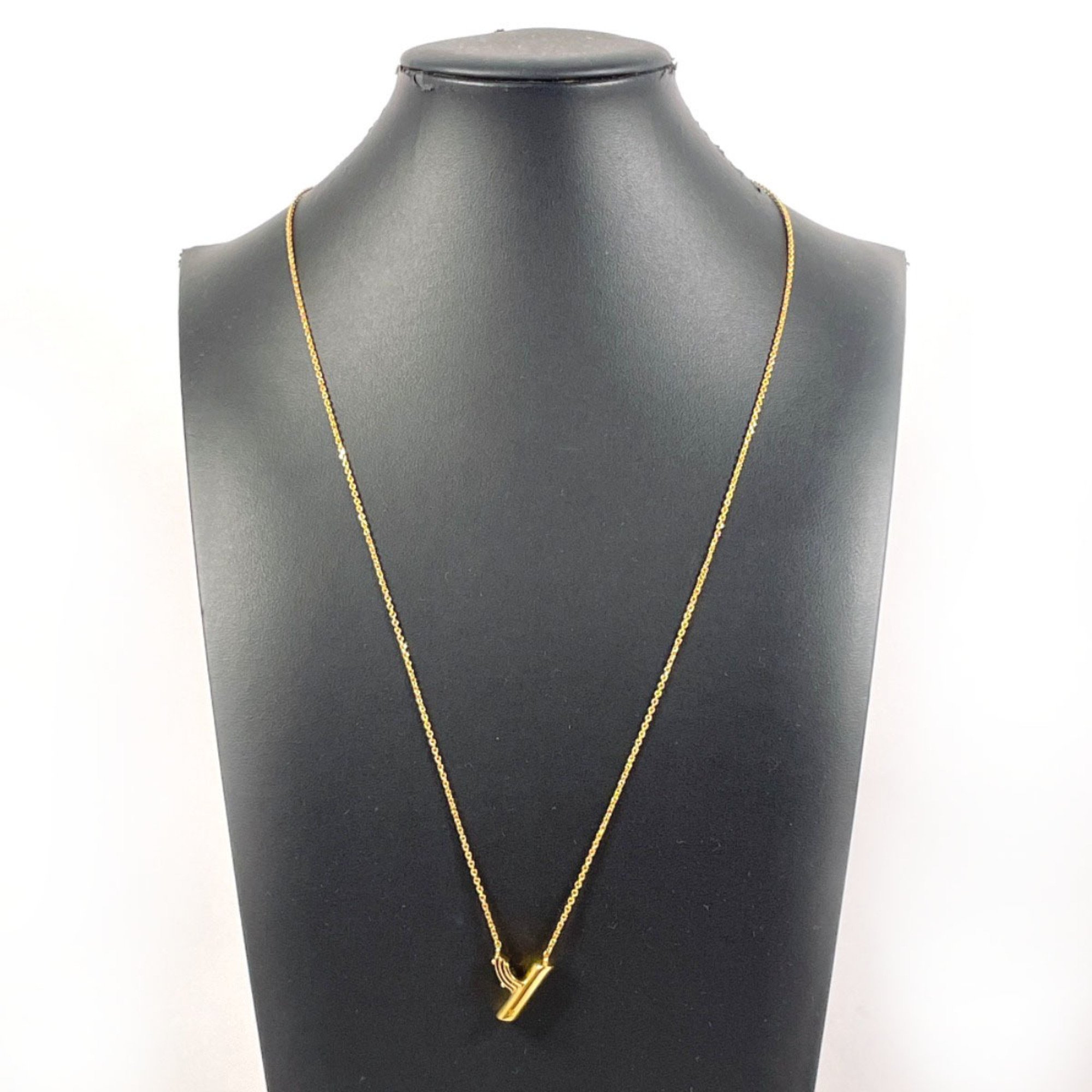 LOUIS VUITTON Louis Vuitton LV&ME Initial Y M61080 Necklace Metal Gold Unisex N4085436