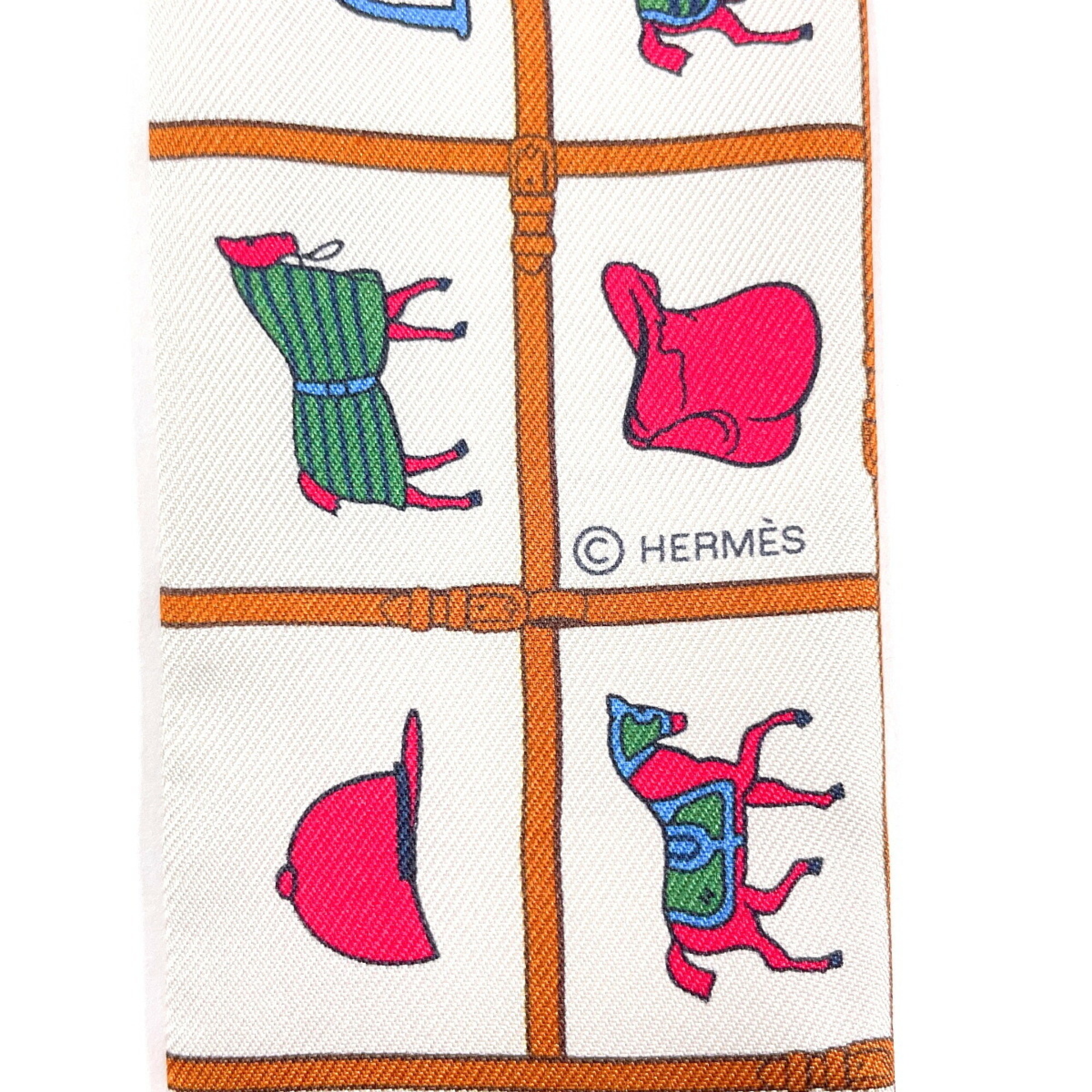 HERMES Couvertures et Tenues de Jour Horse Blanket 2022 AW 061356S Twilly Silk Multicolor Women's N4085479