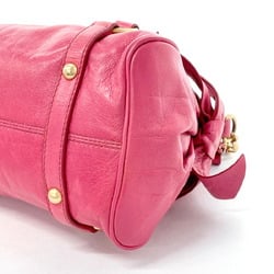 MIU Miu handbag leather pink ladies F4075227