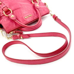 MIU Miu handbag leather pink ladies F4075227