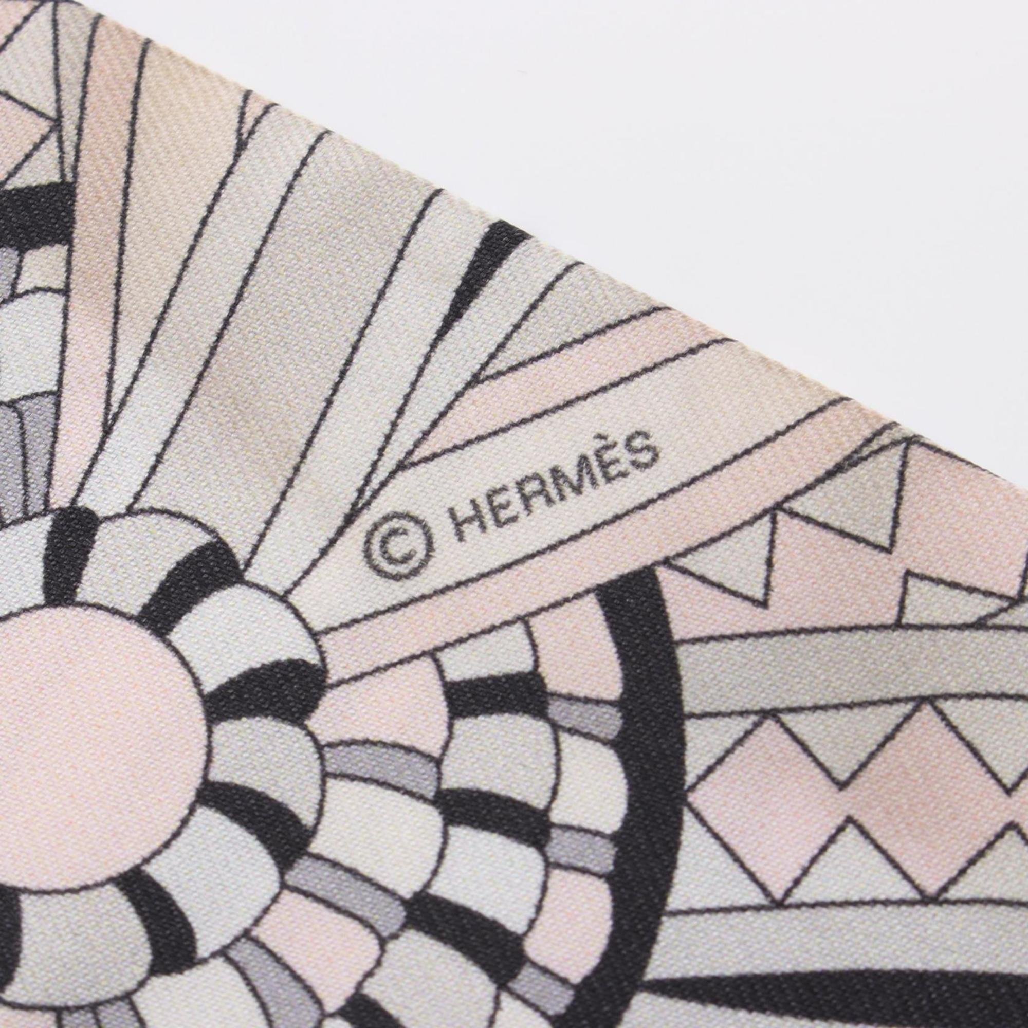 Hermes HERMES Twilly Les Flots Du Cheval Scarf Silk Women's Pink Multicolor 062683S