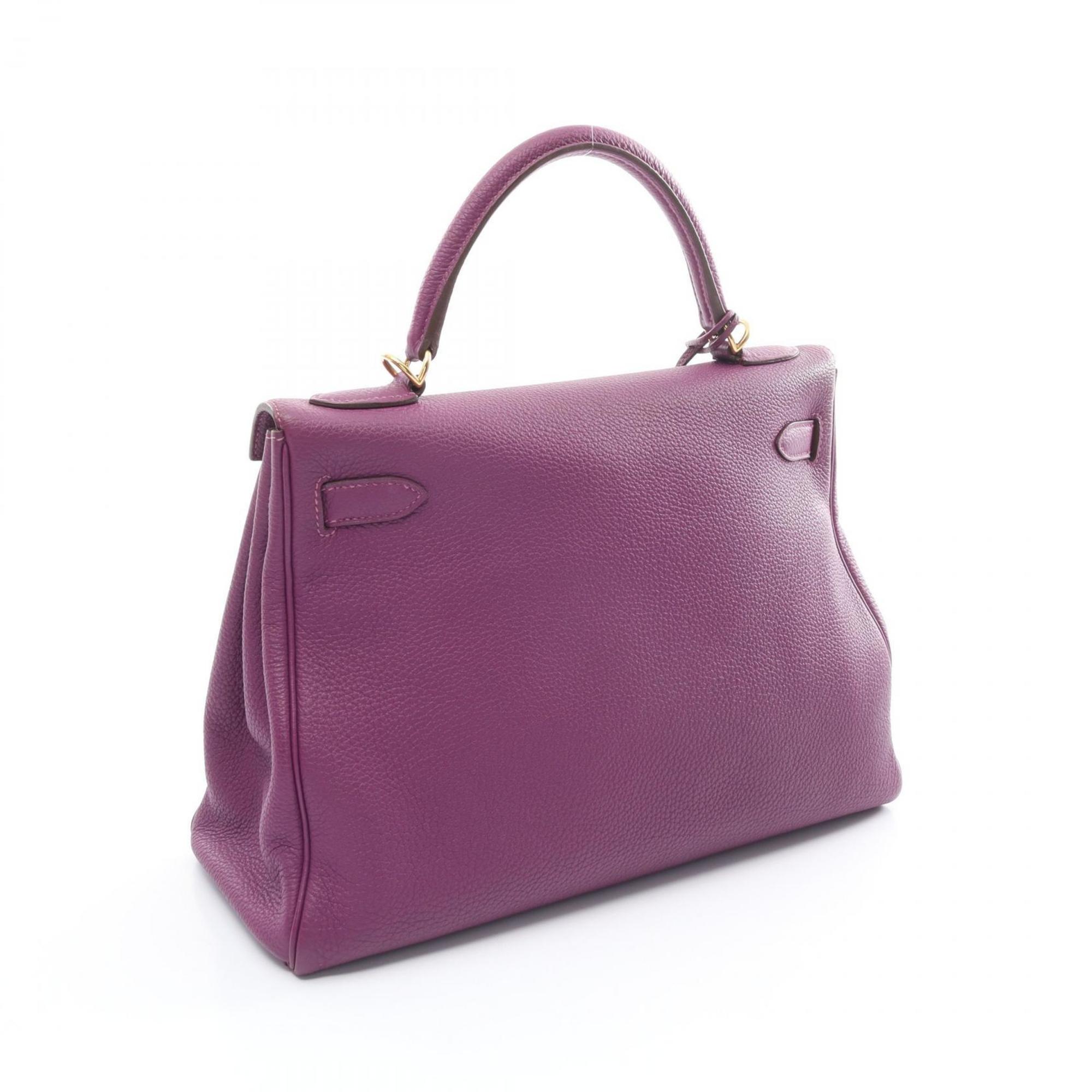 Hermes Kelly 32 Anemone Handbag Togo Women's Purple