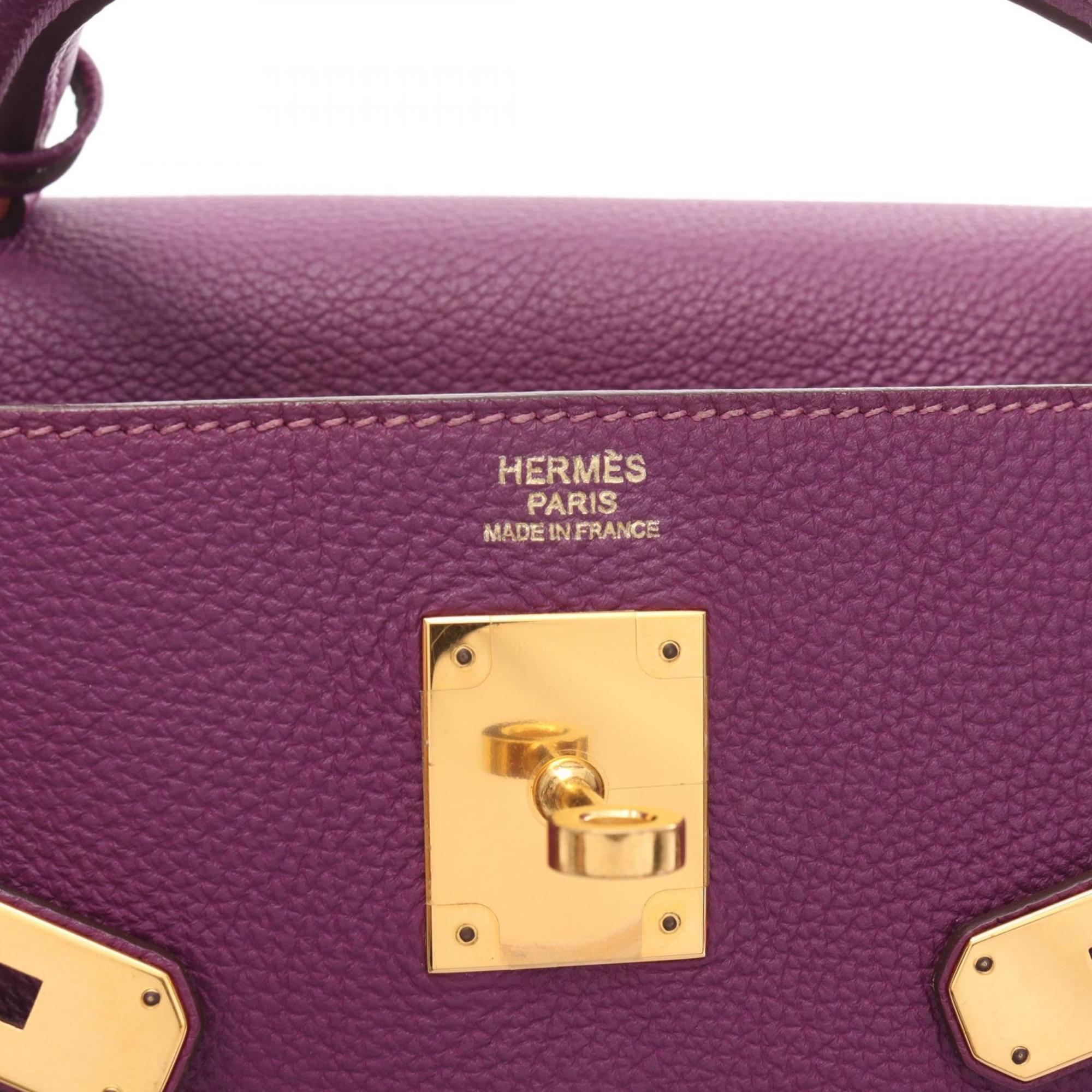 Hermes Kelly 32 Anemone Handbag Togo Women's Purple