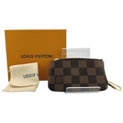 Louis Vuitton LOUIS VUITTON Key Case Coin Purse Damier Pochette Cle Canvas N62658 Brown LV