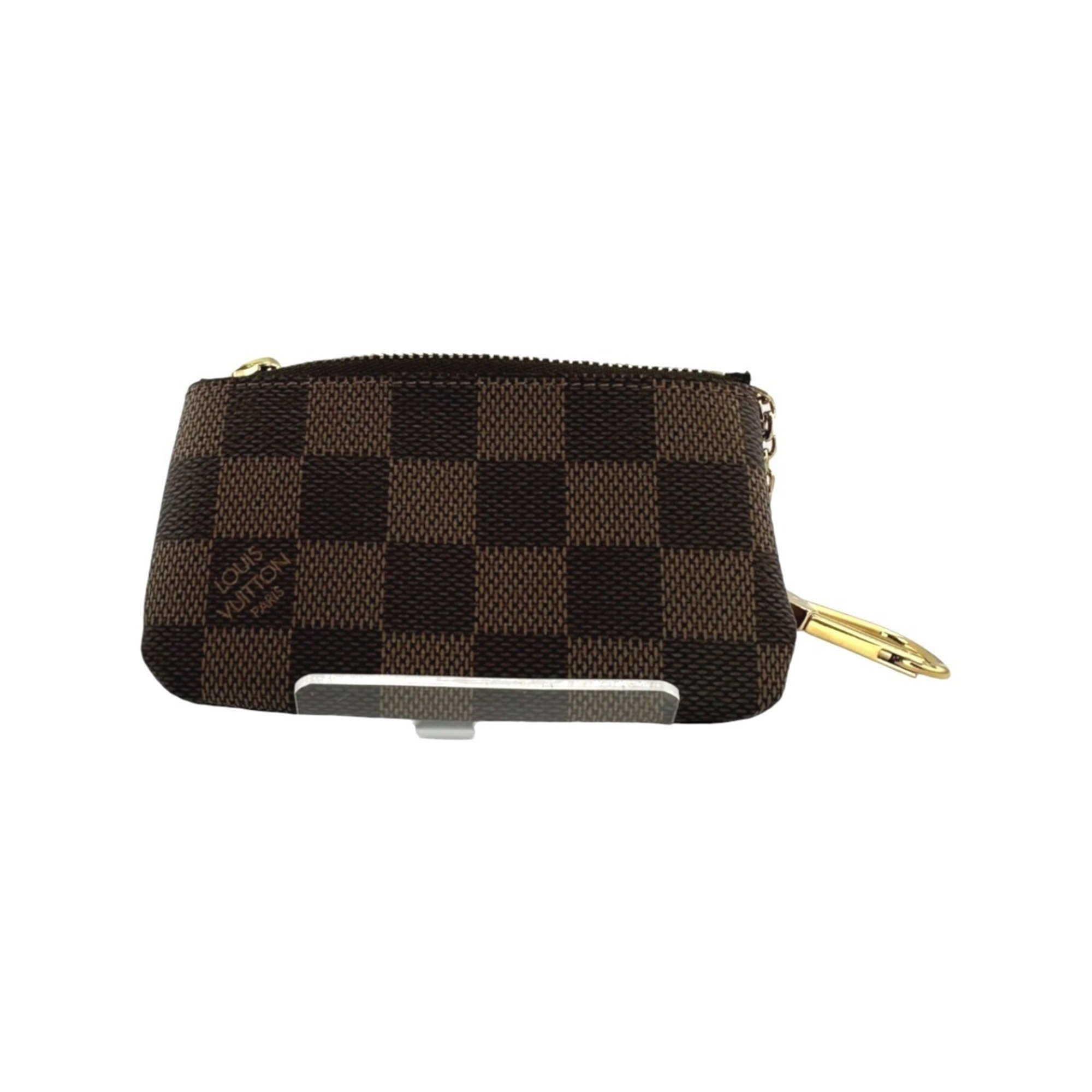 Louis Vuitton LOUIS VUITTON Key Case Coin Purse Damier Pochette Cle Canvas N62658 Brown LV