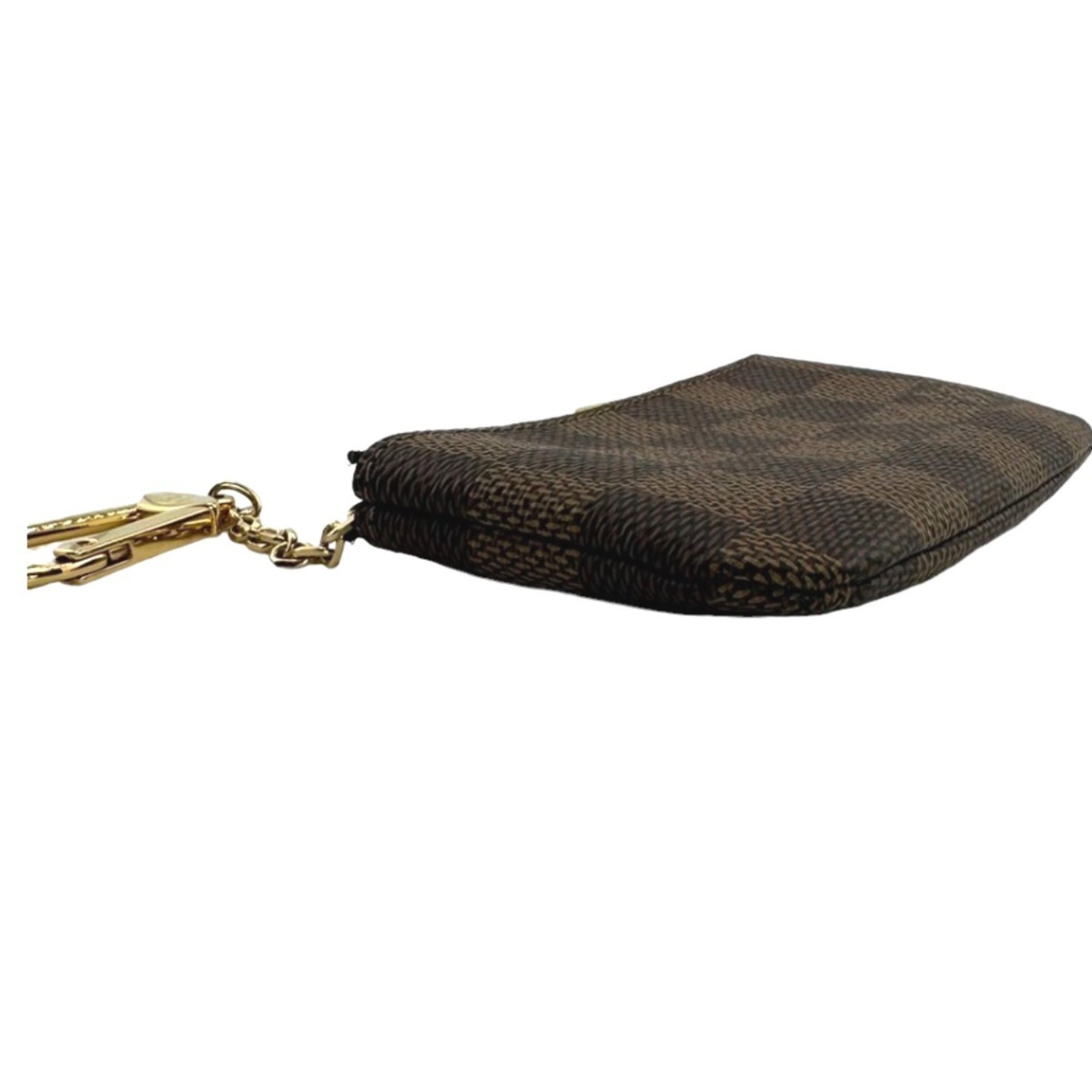 Louis Vuitton LOUIS VUITTON Key Case Coin Purse Damier Pochette Cle Canvas N62658 Brown LV