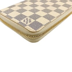 Louis Vuitton LOUIS VUITTON Long Wallet Round Azur Zippy Damier Canvas N60019 White LV