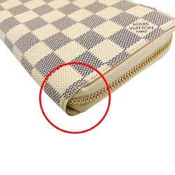 Louis Vuitton LOUIS VUITTON Long Wallet Round Azur Zippy Damier Canvas N60019 White LV