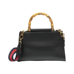 GUCCI Handbag Bamboo Leather 2way Bag 459076 Black