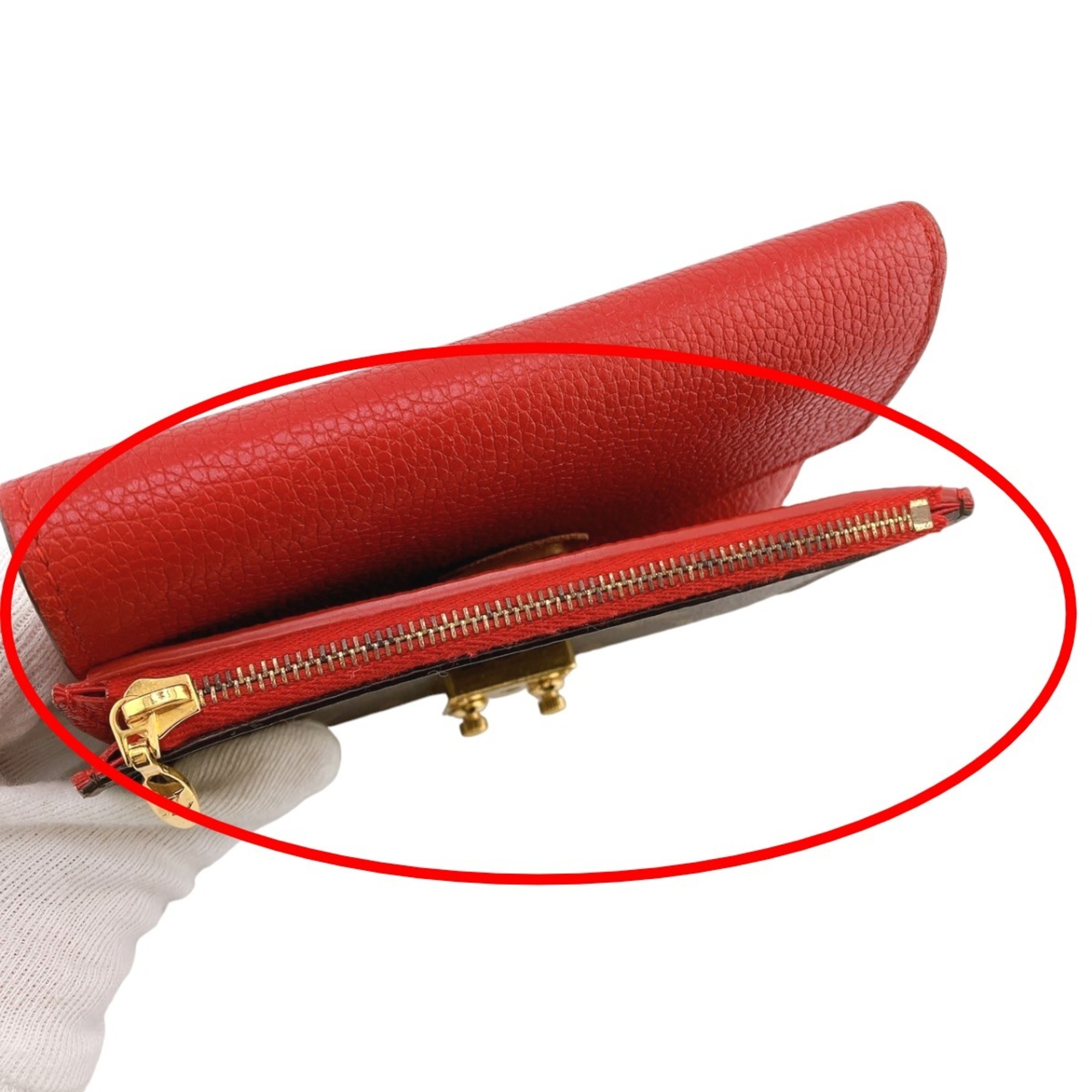 Louis Vuitton LOUIS VUITTON Tri-fold Wallet Portefeuille Pallas Compact Monogram Coin Purse Canvas M67478 Red LV