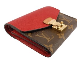 Louis Vuitton LOUIS VUITTON Tri-fold Wallet Portefeuille Pallas Compact Monogram Coin Purse Canvas M67478 Red LV