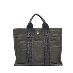 HERMES Handbag Foule Tote PM Canvas Gray