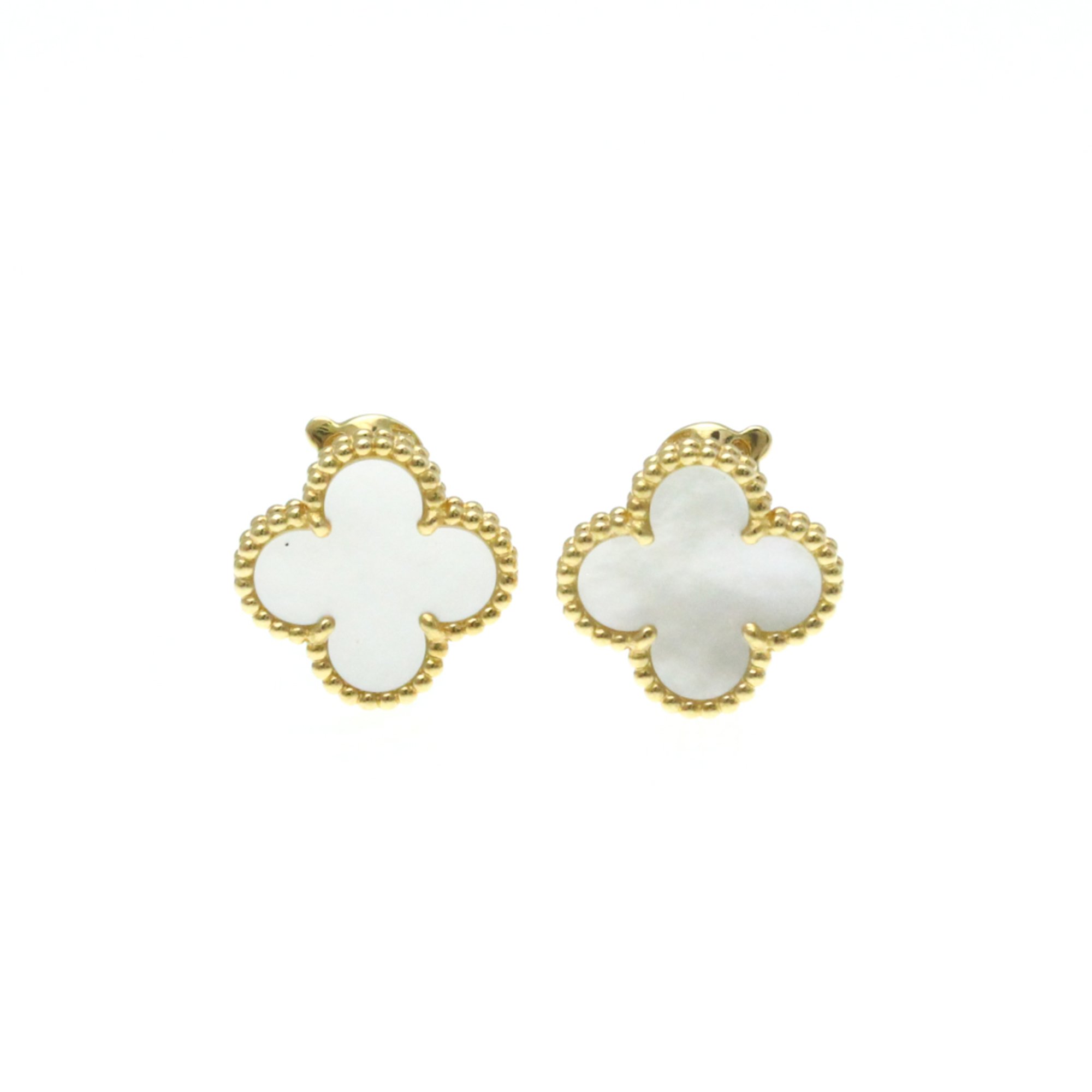 Van Cleef & Arpels Vintage Alhambra VCARA44100 Shell Yellow Gold (18K) Stud Earrings Gold