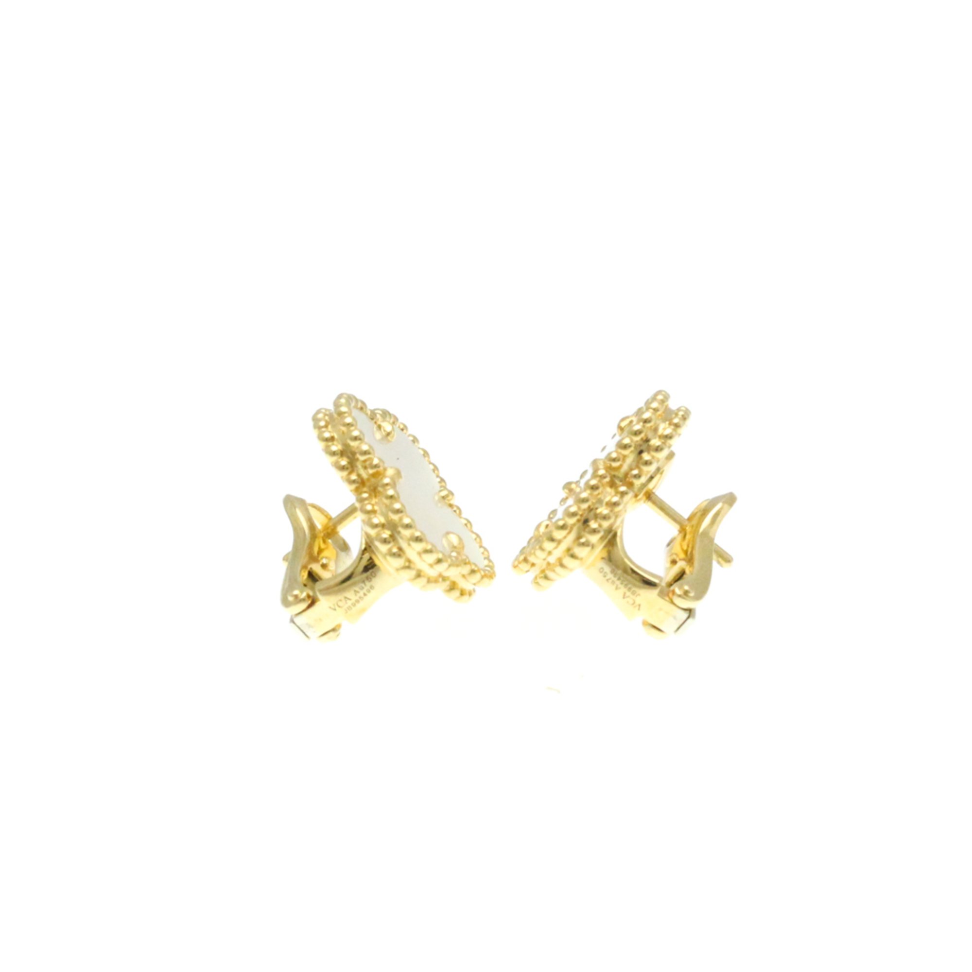 Van Cleef & Arpels Vintage Alhambra VCARA44100 Shell Yellow Gold (18K) Stud Earrings Gold