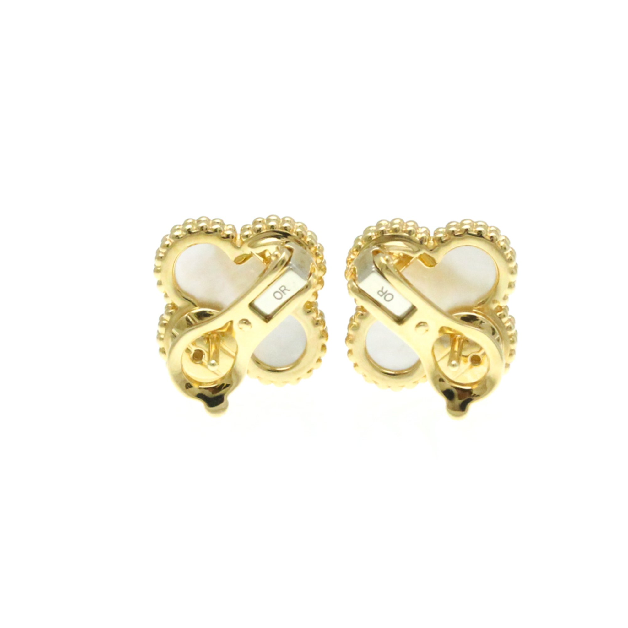 Van Cleef & Arpels Vintage Alhambra VCARA44100 Shell Yellow Gold (18K) Stud Earrings Gold