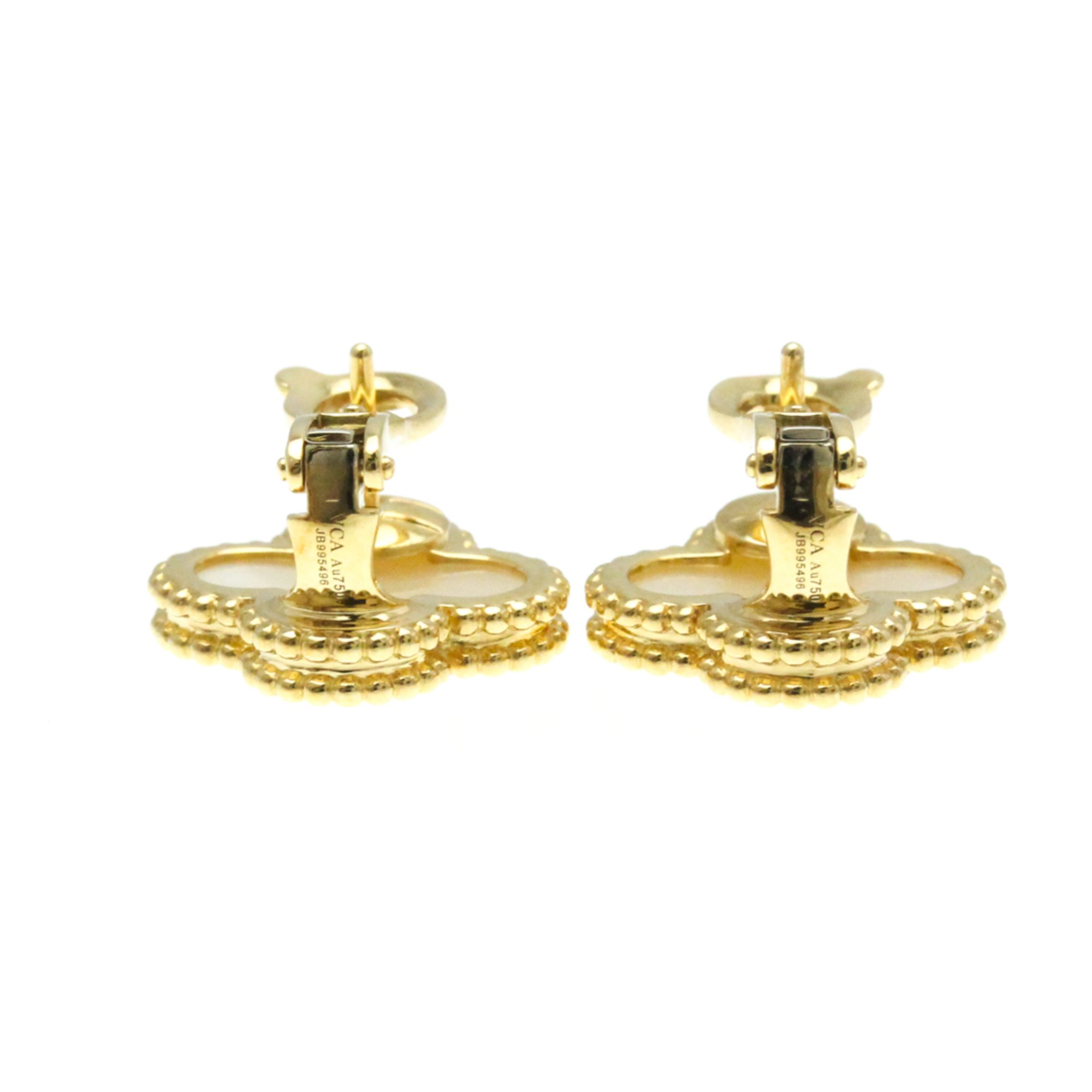 Van Cleef & Arpels Vintage Alhambra VCARA44100 Shell Yellow Gold (18K) Stud Earrings Gold