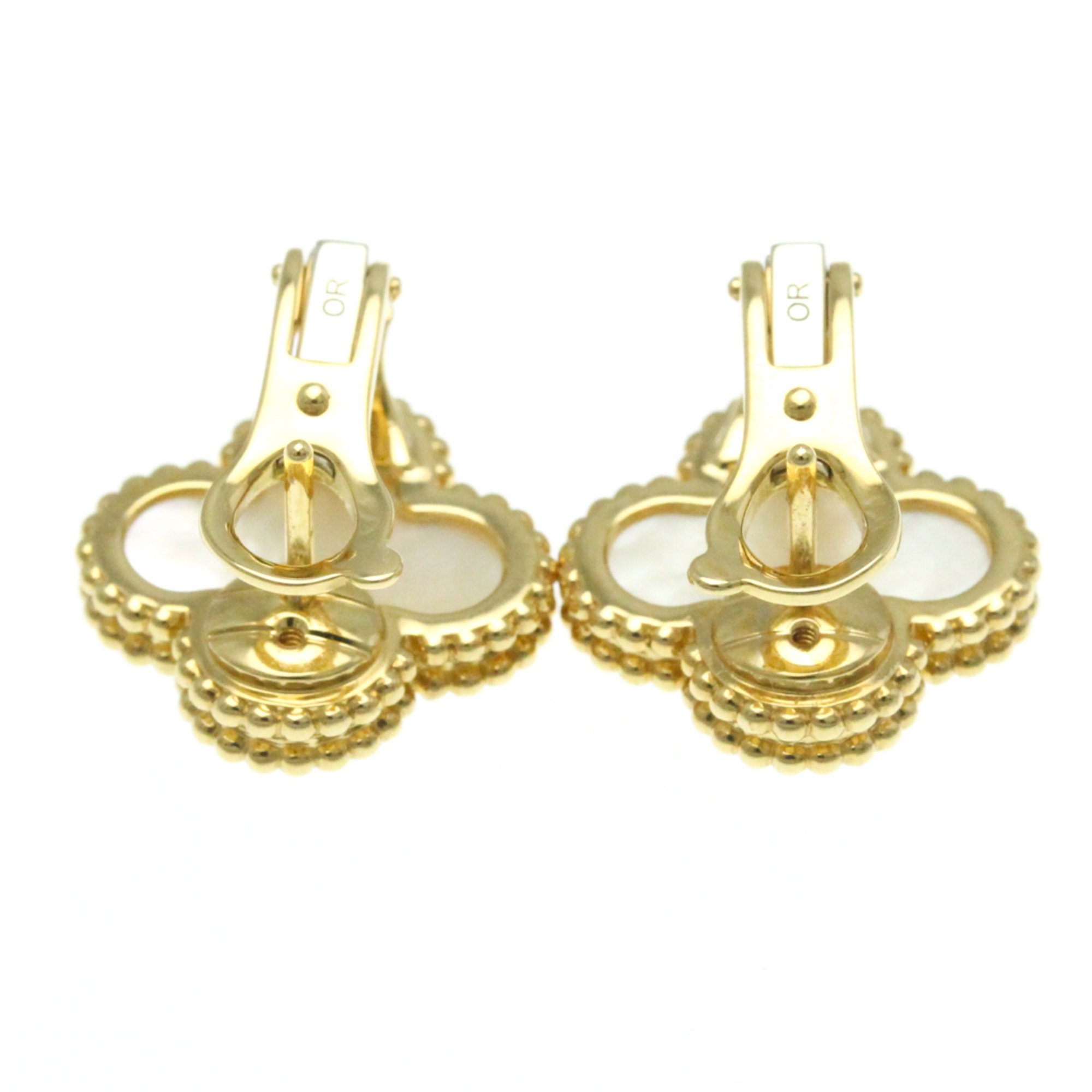 Van Cleef & Arpels Vintage Alhambra VCARA44100 Shell Yellow Gold (18K) Stud Earrings Gold