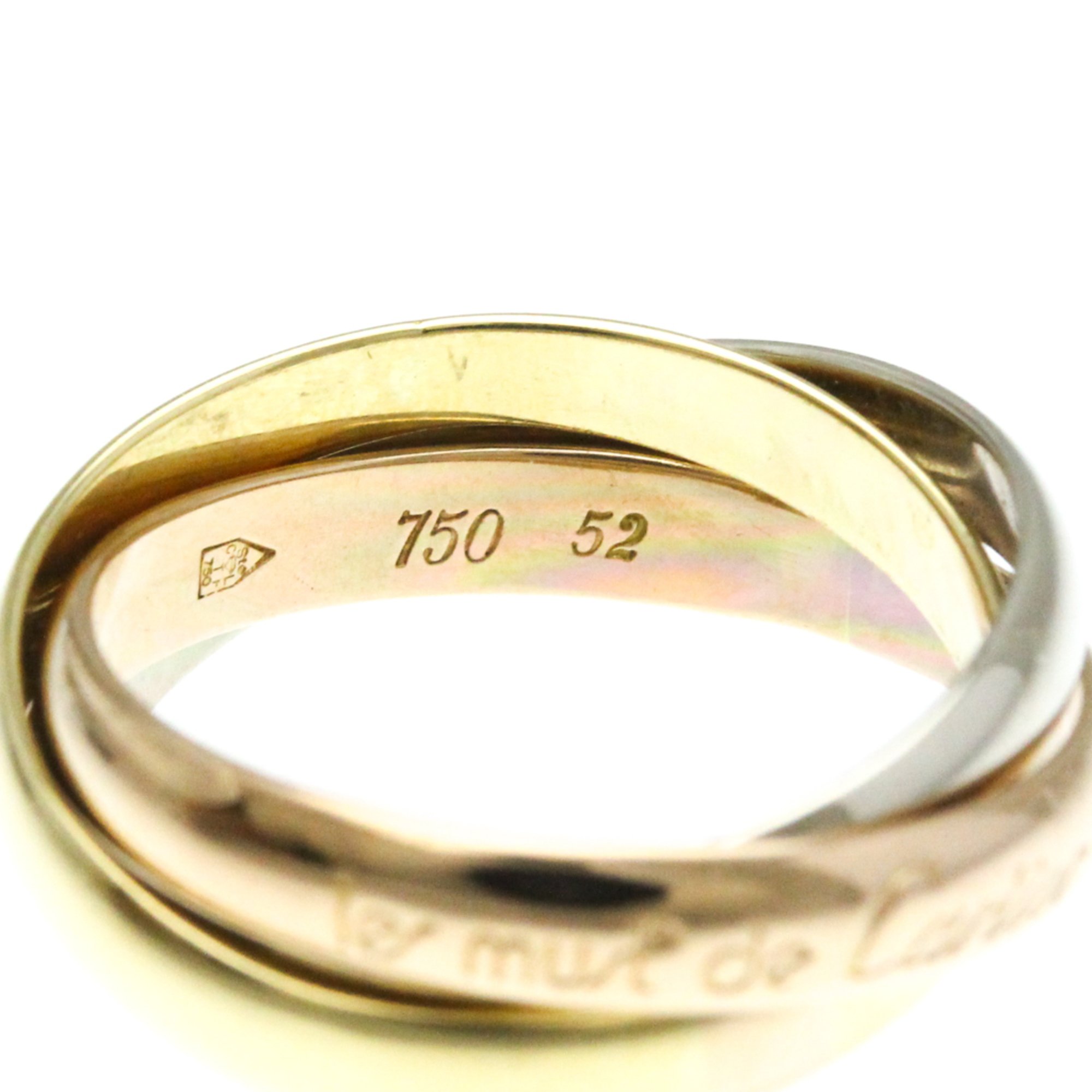 Cartier Trinity Pink Gold (18K),White Gold (18K),Yellow Gold (18K) Fashion No Stone Band Ring Gold