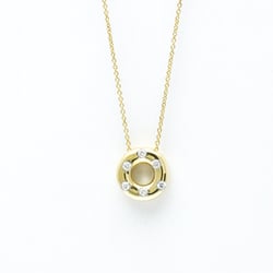 Tiffany Dots Circle Diamond Platinum,Yellow Gold (18K) Diamond Men,Women Fashion Pendant Necklace (Gold)