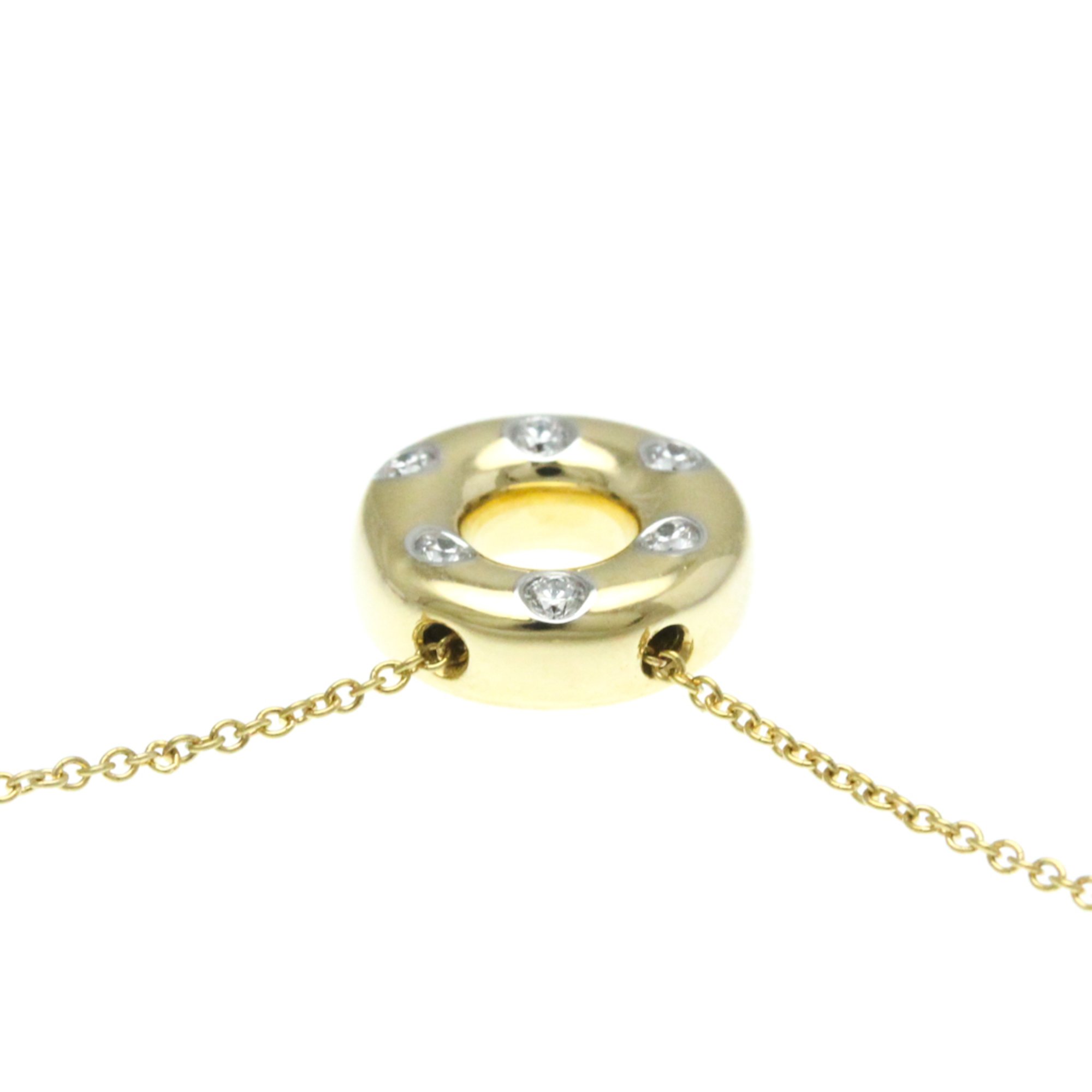 Tiffany Dots Circle Diamond Platinum,Yellow Gold (18K) Diamond Men,Women Fashion Pendant Necklace (Gold)