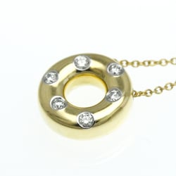 Tiffany Dots Circle Diamond Platinum,Yellow Gold (18K) Diamond Men,Women Fashion Pendant Necklace (Gold)