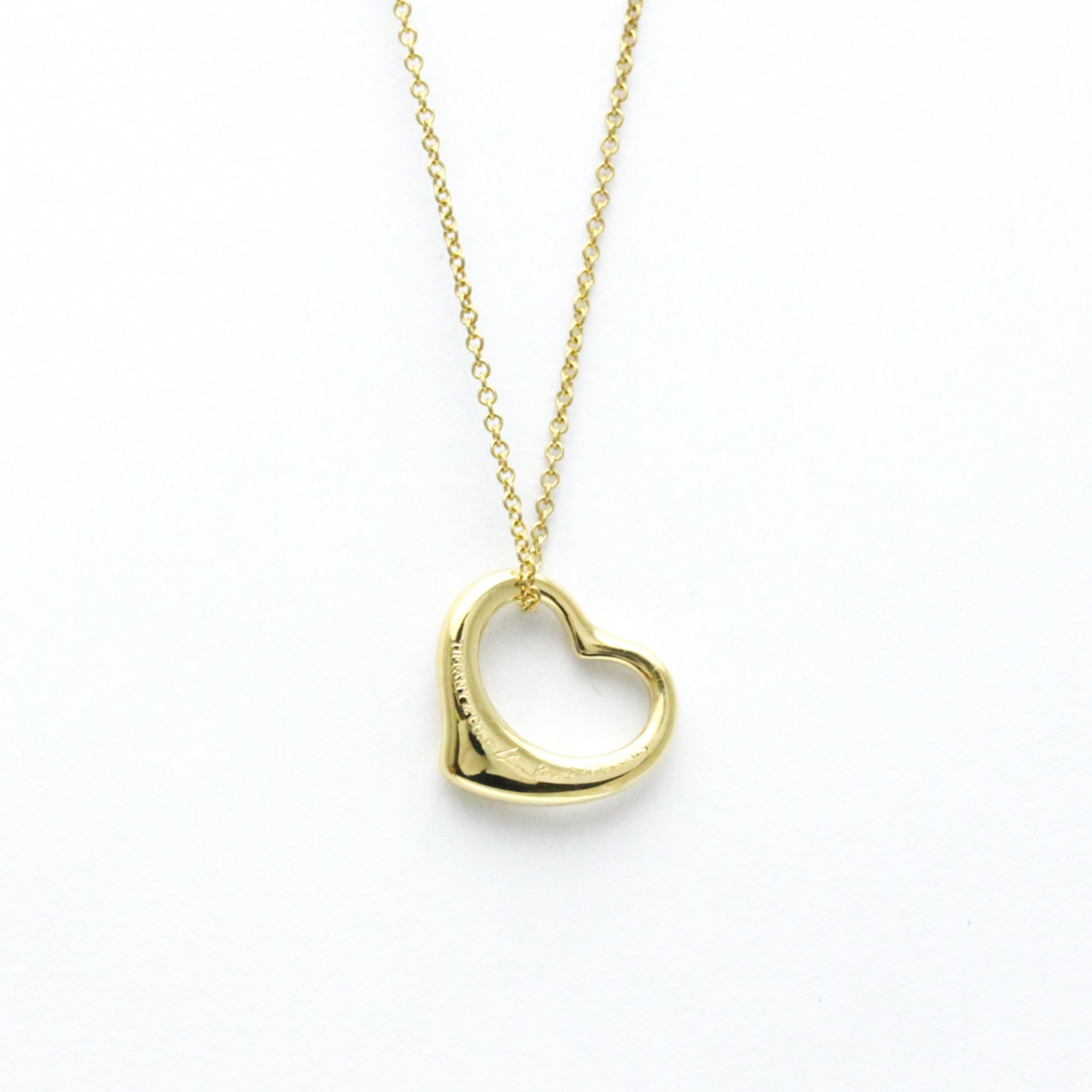 Tiffany Open Heart Yellow Gold (18K) No Stone Men,Women Fashion Pendant Necklace (Yellow Gold)