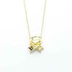 Tiffany Ribbon Necklace Yellow Gold (18K) No Stone Women's Fashion Pendant Necklace (Gold)