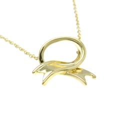 Tiffany Ribbon Necklace Yellow Gold (18K) No Stone Women's Fashion Pendant Necklace (Gold)