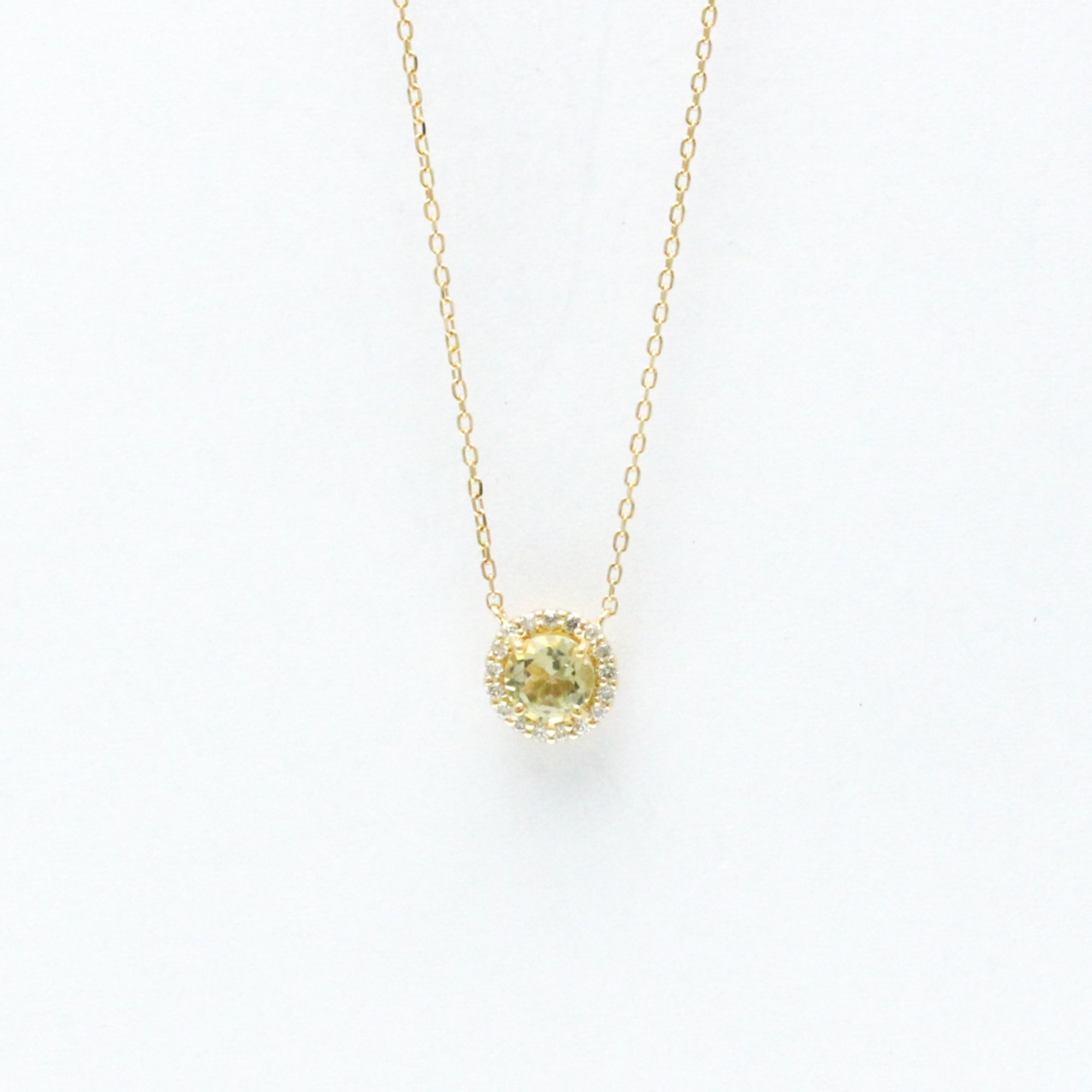 Vendome Aoyama Diamond And Color Stone Necklace Yellow Gold (18K) Color Stone,Diamond Men,Women Fashion Pendant Necklace (Gold)