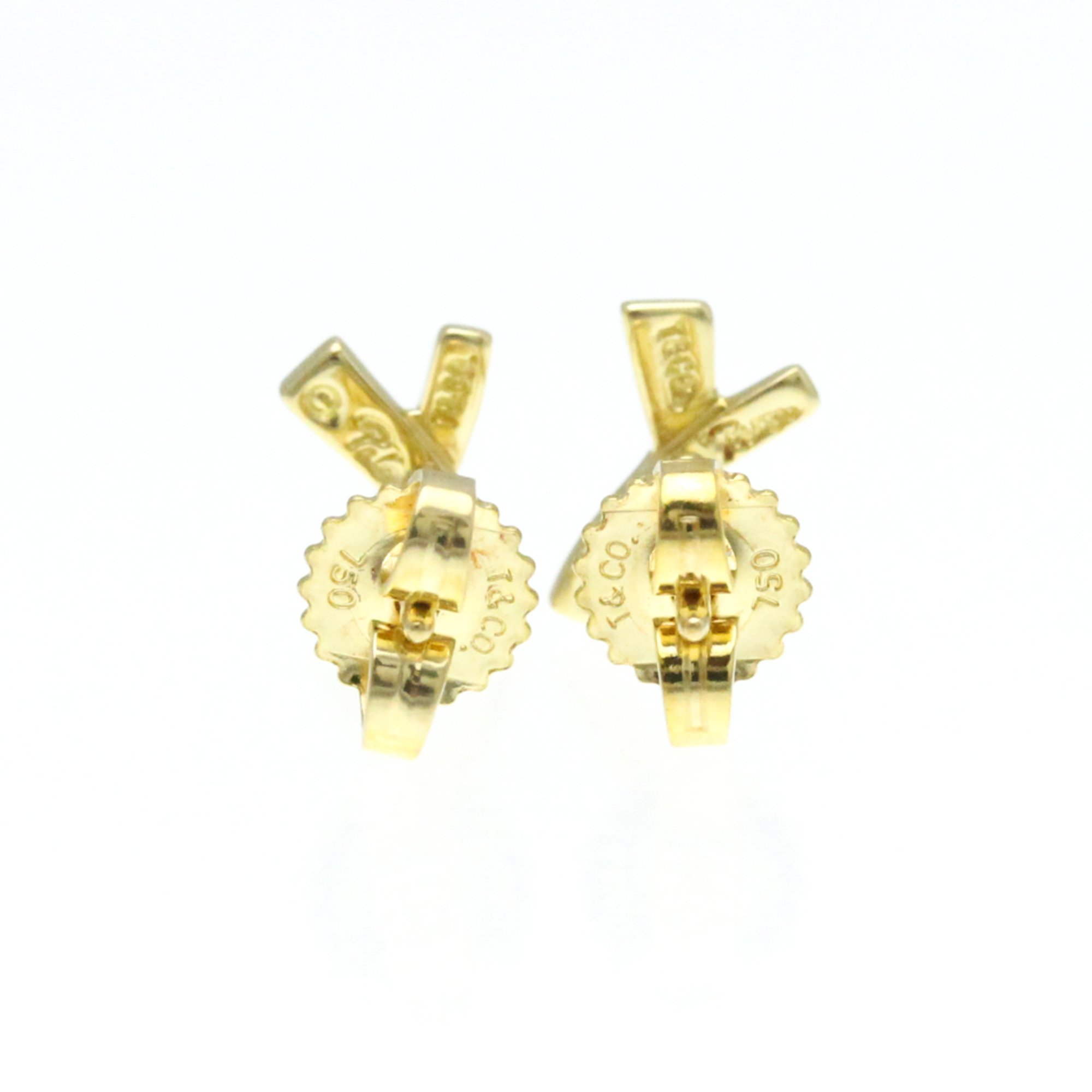 Tiffany X (Kiss) No Stone Yellow Gold (18K) Stud Earrings Gold