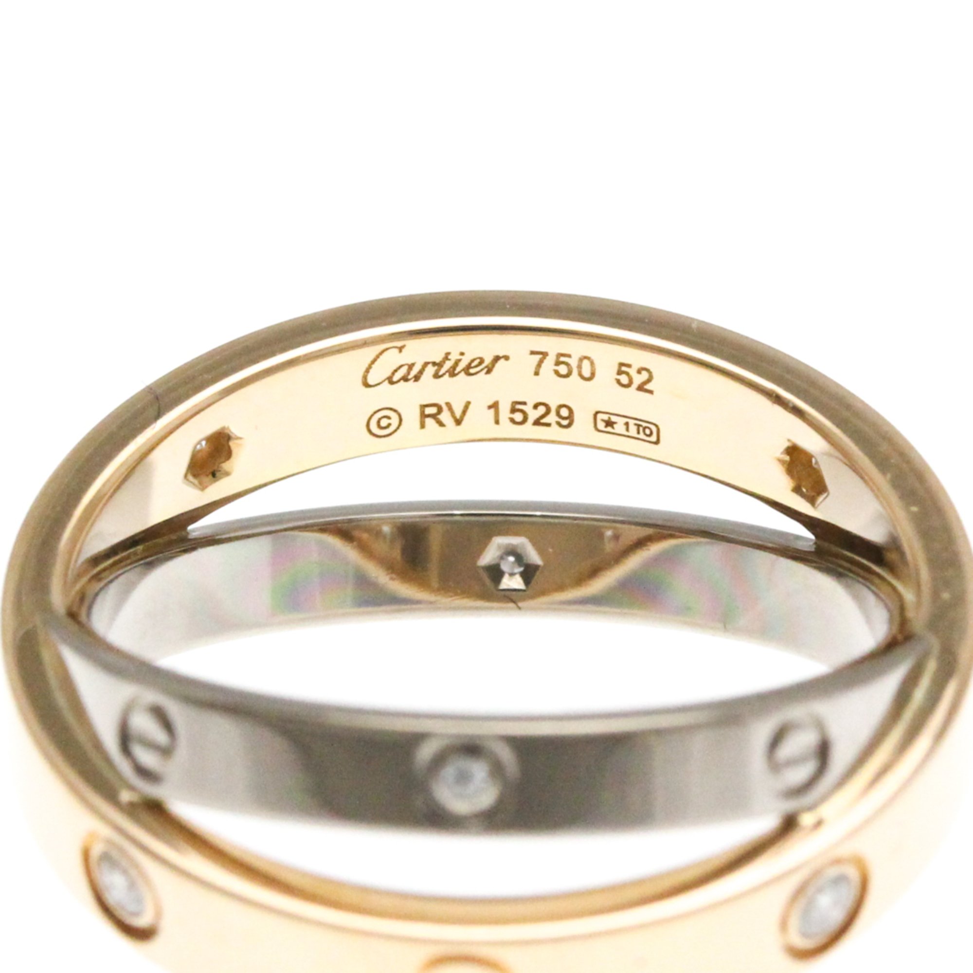 Cartier Love Be Love Ring B4094300 Pink Gold (18K),White Gold (18K) Fashion Diamond Band Ring Carat/0.07 Pink Gold,Silver