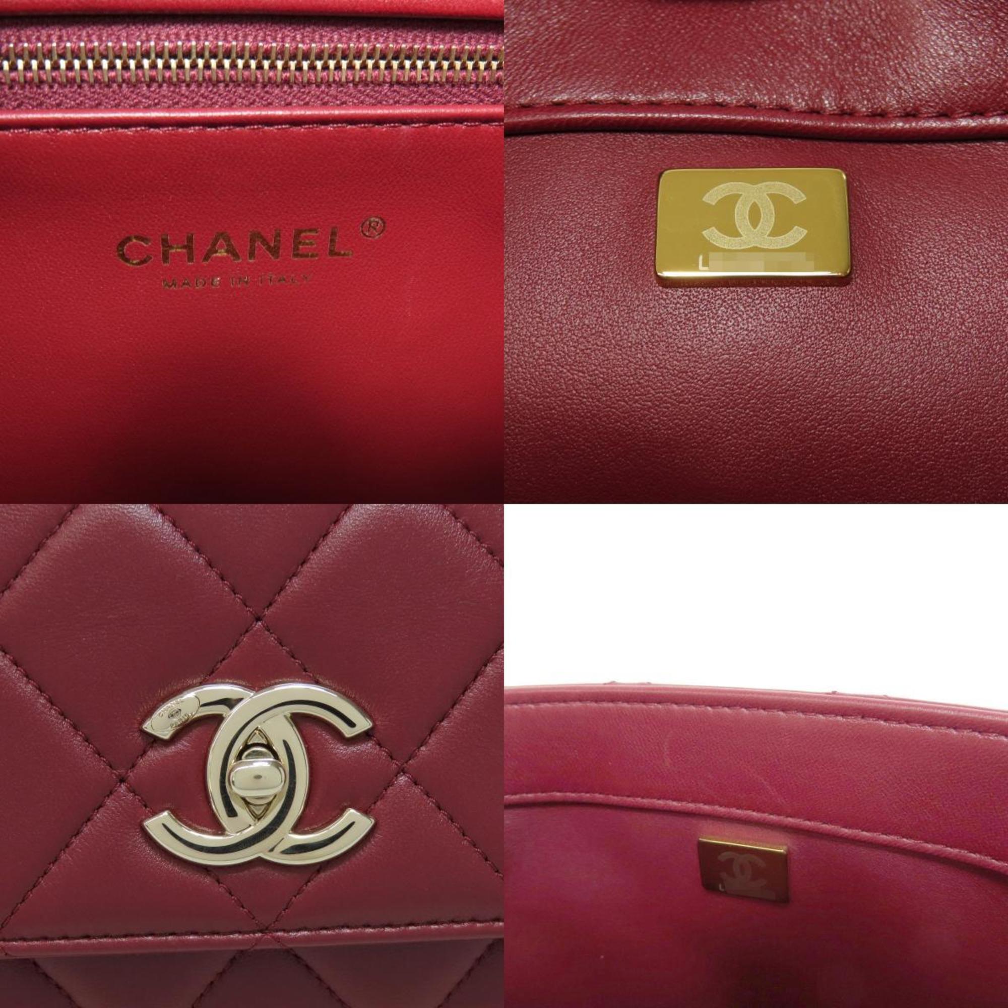 CHANEL Matelasse Handbag Lambskin Women's