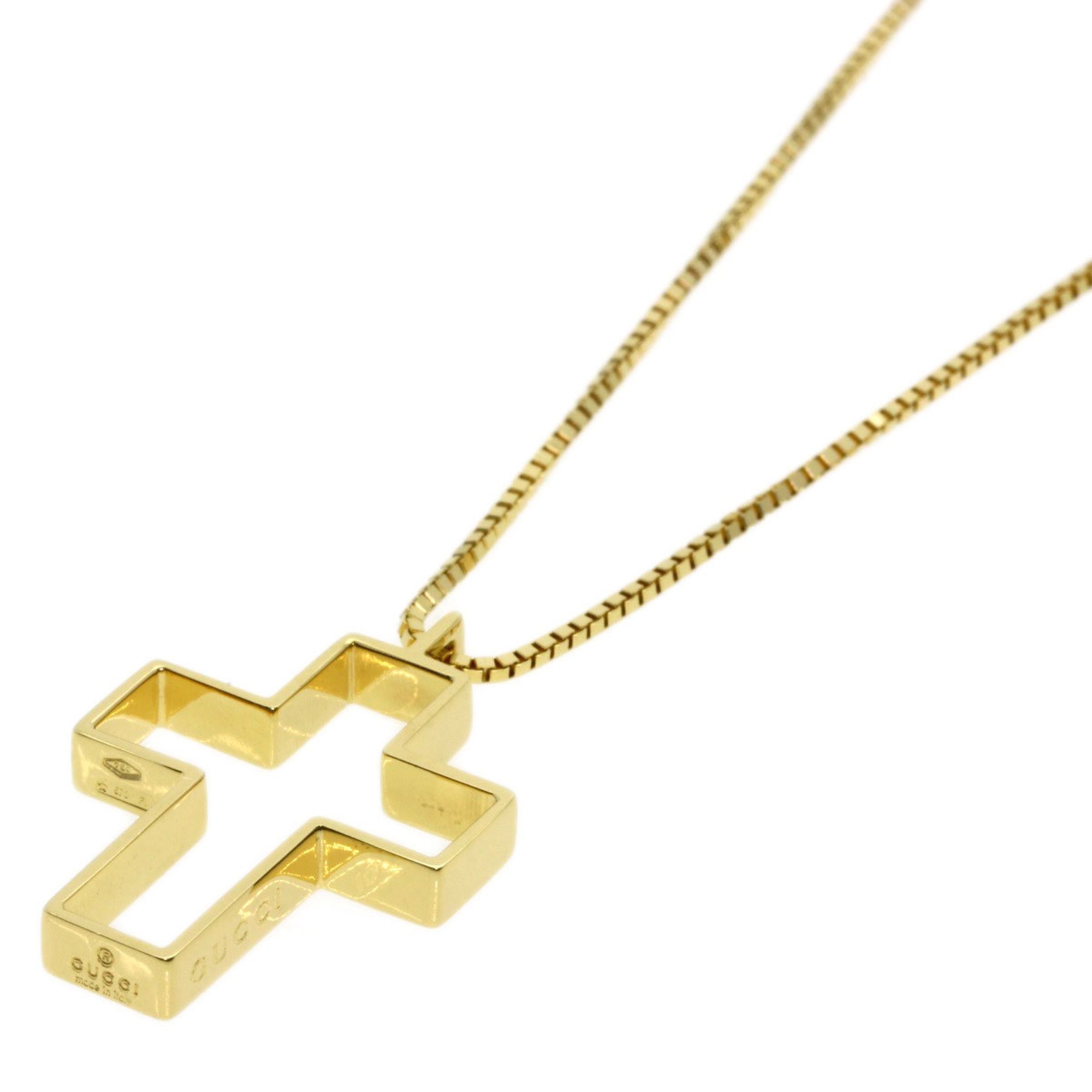 Gucci Cross Necklace K18 Yellow Gold Women's GUCCI