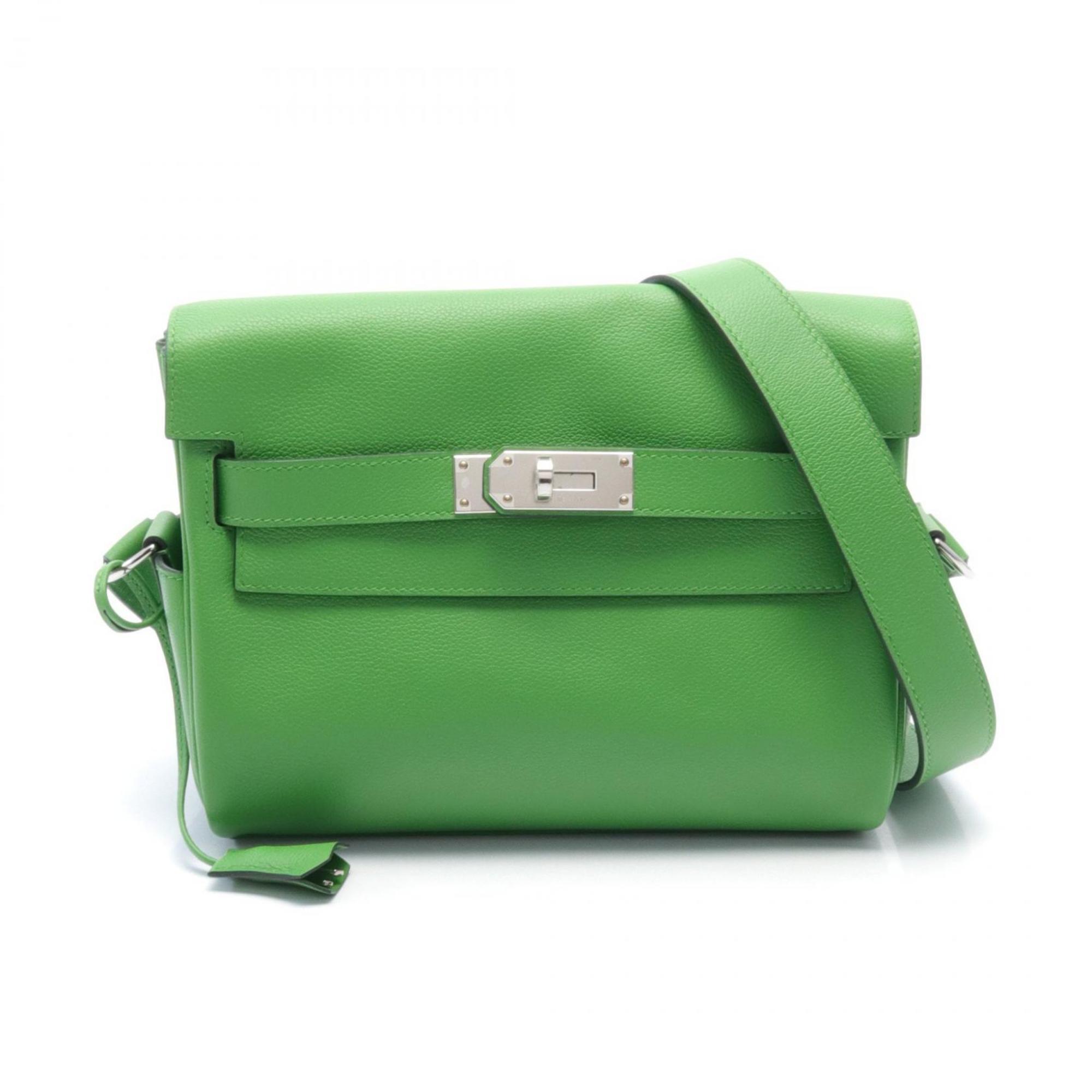 Hermes Kelly PM Shoulder Bag Evercolor Women's Green