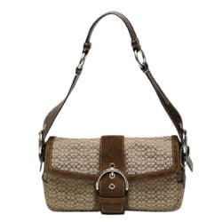 COACH shoulder bag handbag signature canvas 1463 brown