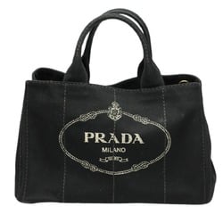 PRADA Tote Bag Shoulder Canapa GM Canvas 1BG642 Black