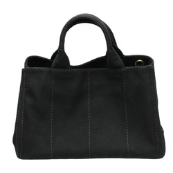 PRADA Tote Bag Shoulder Canapa GM Canvas 1BG642 Black