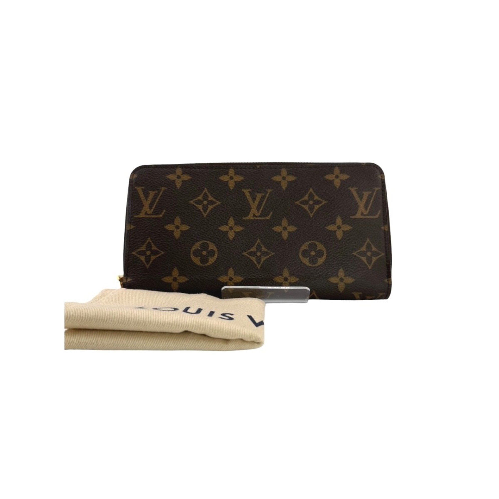 Louis Vuitton LOUIS VUITTON Long Wallet Round Monogram Fuchsia Canvas M41895 Brown LV