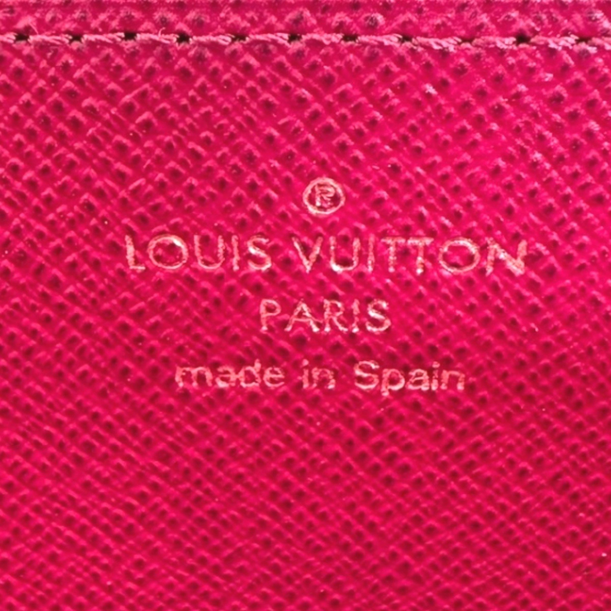 Louis Vuitton LOUIS VUITTON Long Wallet Round Monogram Fuchsia Canvas M41895 Brown LV